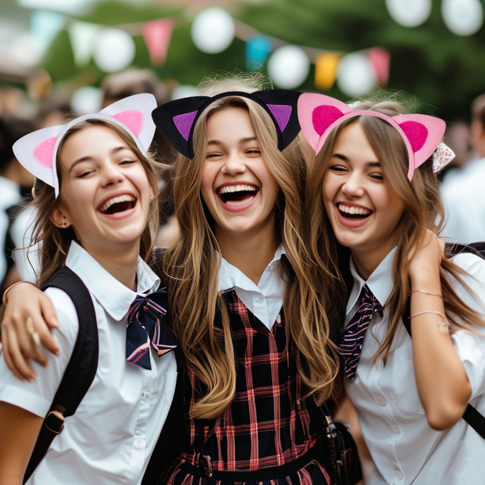 Gatito diadema discoteca jugar gato rendimiento animal tocado Halloween animal diadema gato chica rendimiento apoyos