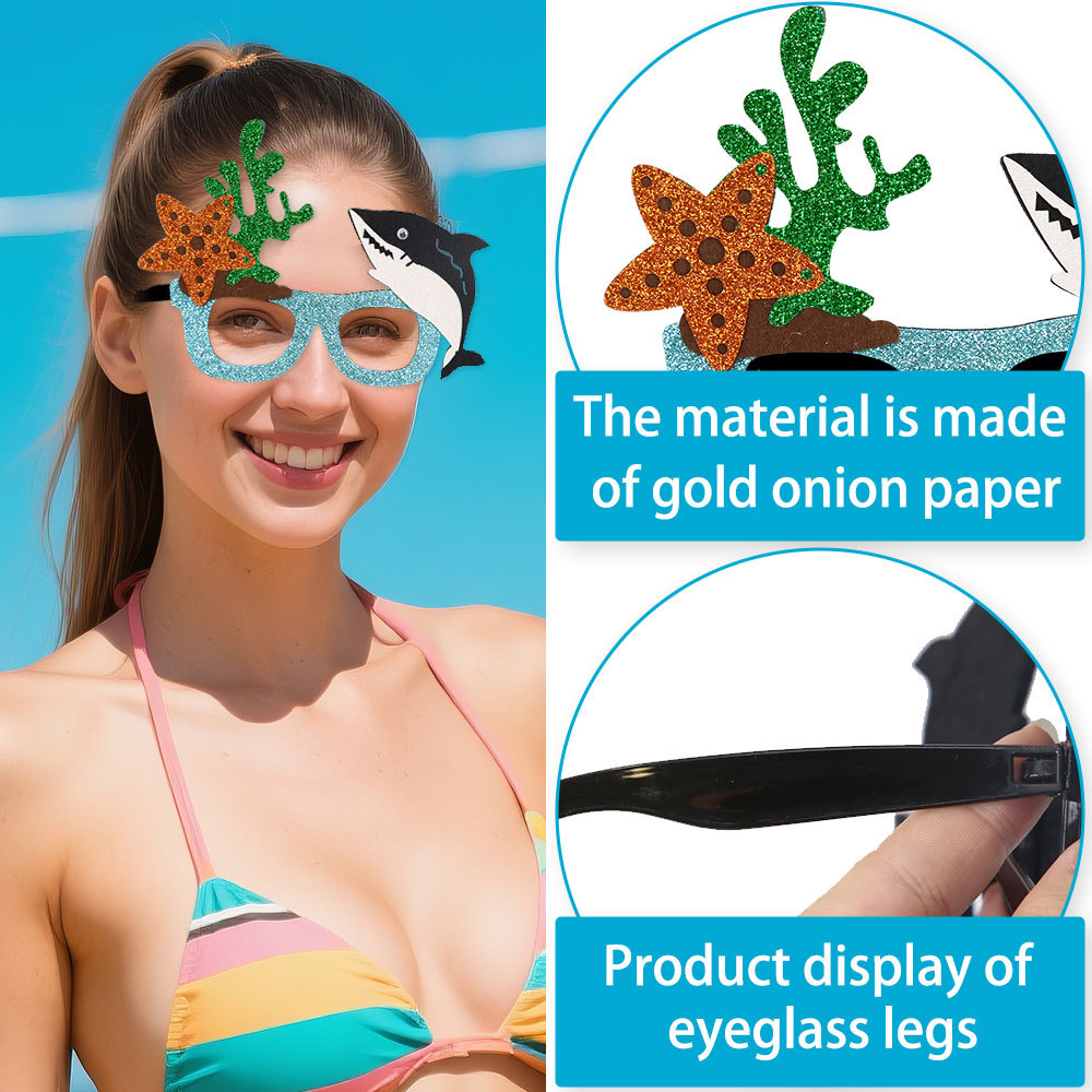 Nuevas gafas con temática del océano Mundo submarino Accesorios de fotografía de dibujos animados para niños Shark Tortuga Gafas de fiesta de cumpleaños image 5