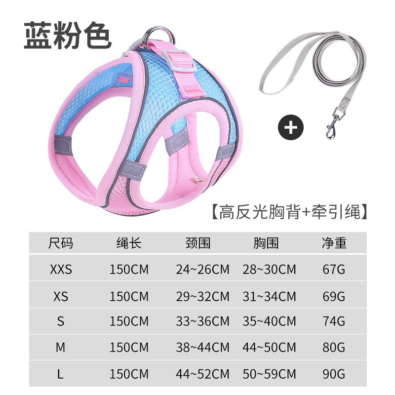 Nueva correa de pecho para mascotas chaleco correa de perro reflectante transpirable cuerda de perro suministros para mascotas al por mayor en stock