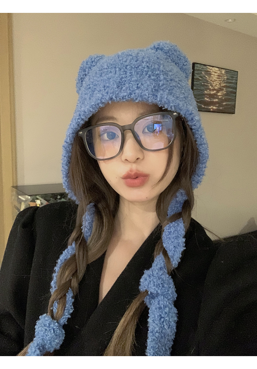 Cute Bear Beanie For Women, Versatile Autumn Winter Hat_voghion.com
