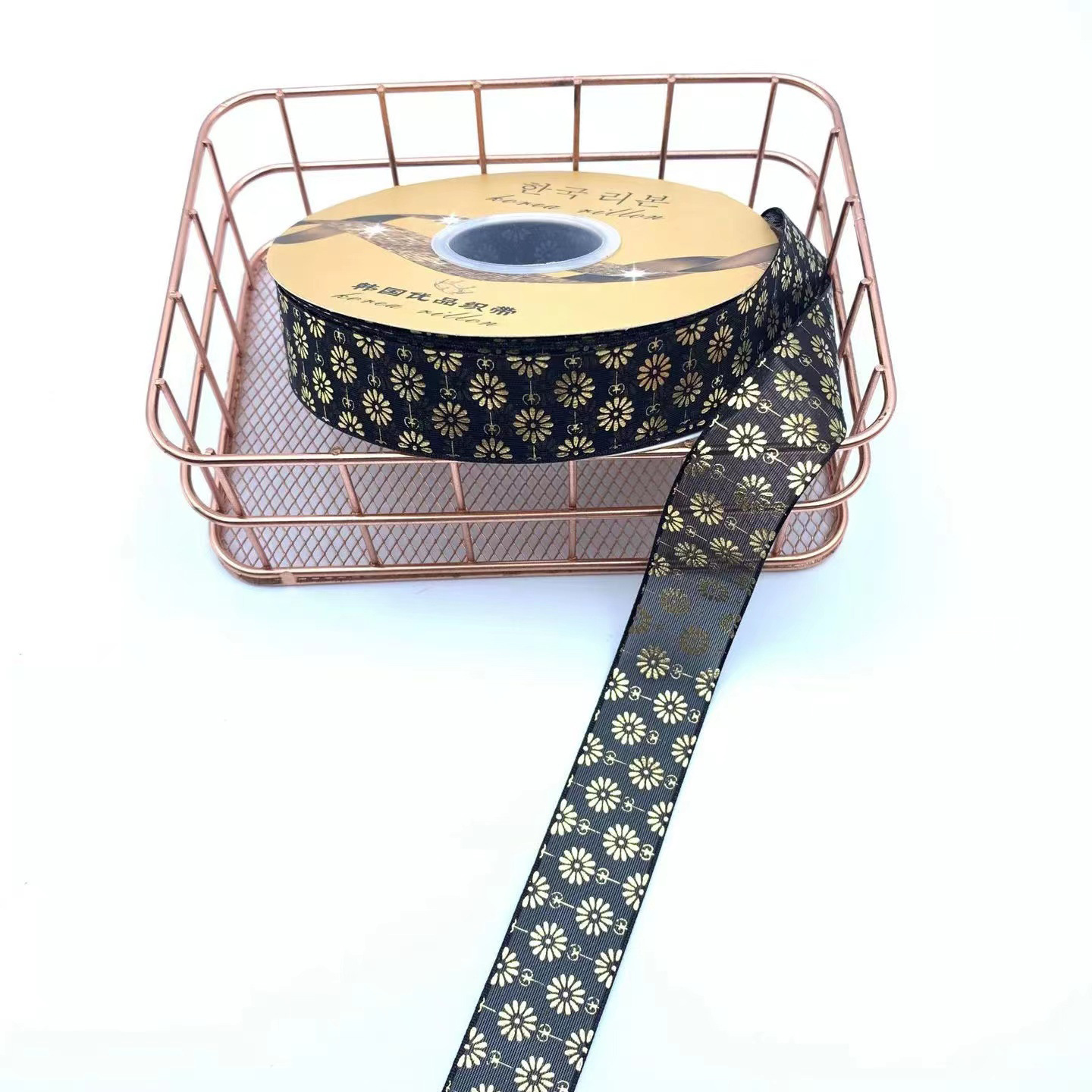 2,5 CM bandeja de barra de cinta de dorado transparente hecho a mano accesorios de bricolaje cinta de color oscuro caja de regalo de flores lote de embalaje