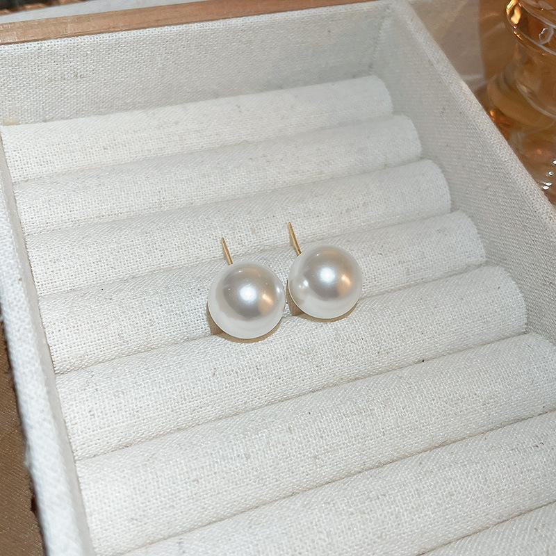 1 Pair Fashion Round Imitation Pearl Plating Women's Ear Studs display picture 5