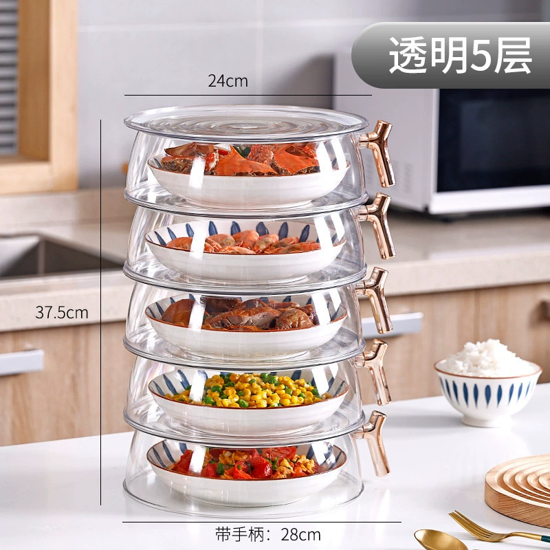 Stackable PET изолированные крышки для еды, прозрачные крышки против пыли и мух для хран. остатков