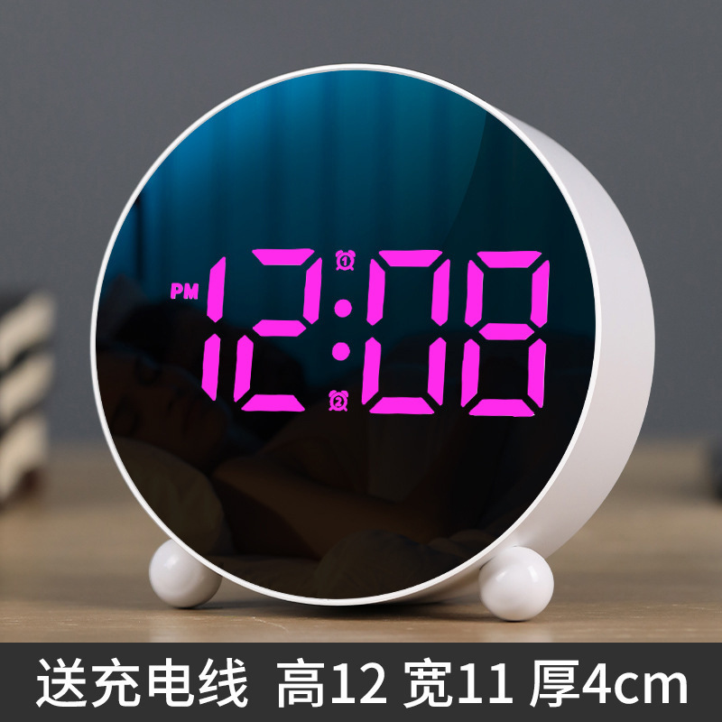 新しいクリエイティブ目覚まし時計シンプルな電子時計LED時計ホームベッド時計温度時計プラスチック時計8895|undefined