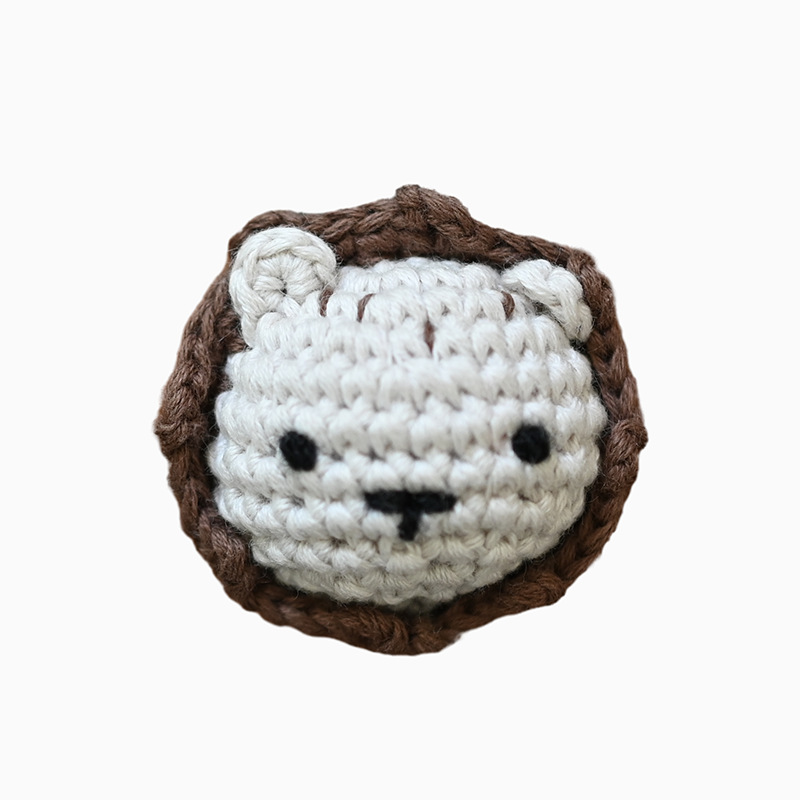 Muñecas de peluche de crochet creativas hechas a mano dibujos animados de punto conejo cabeza de animal accesorios de cadena de tetas DIY