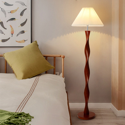 Chinese style Floor lamp a living room bedroom Bedside Chinese style classical Retro Buddhist mood Study Tearoom solid wood to ground Table lamp