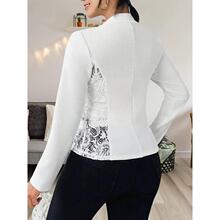 T 33621 Lace spliced slim blazer ��˿ƴ������С��װ�羳