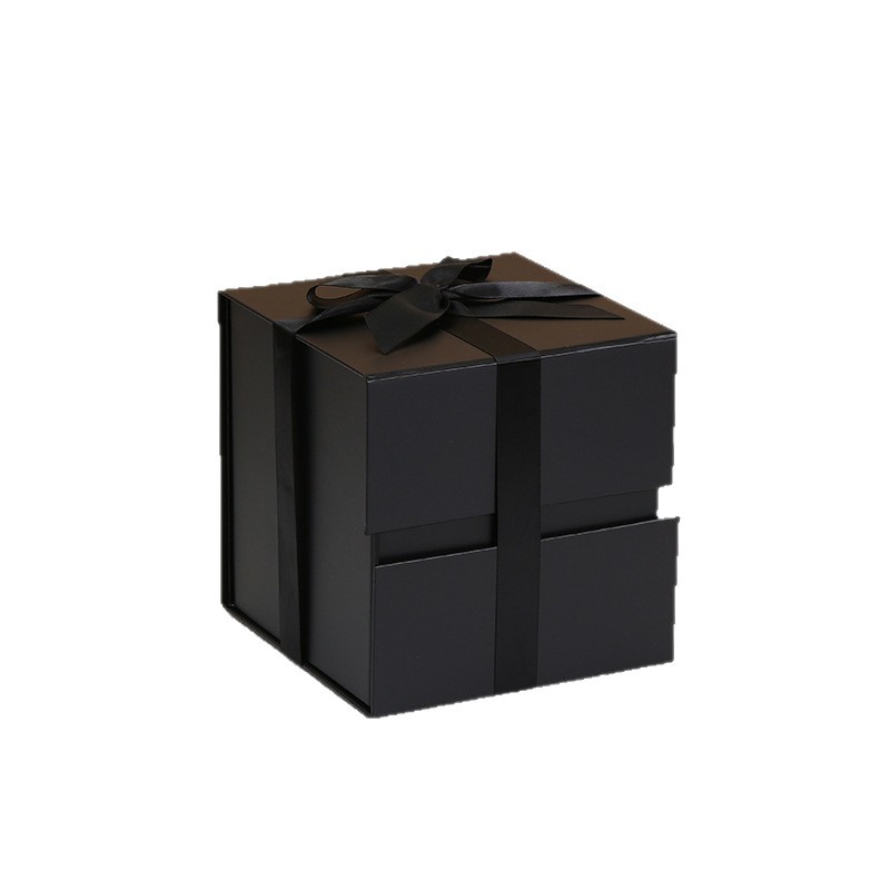 Caixa de regalo de cinta simple, caja de embalaje plegable, caja de regalo de cumpleaños, cosméticos, caja de regalo