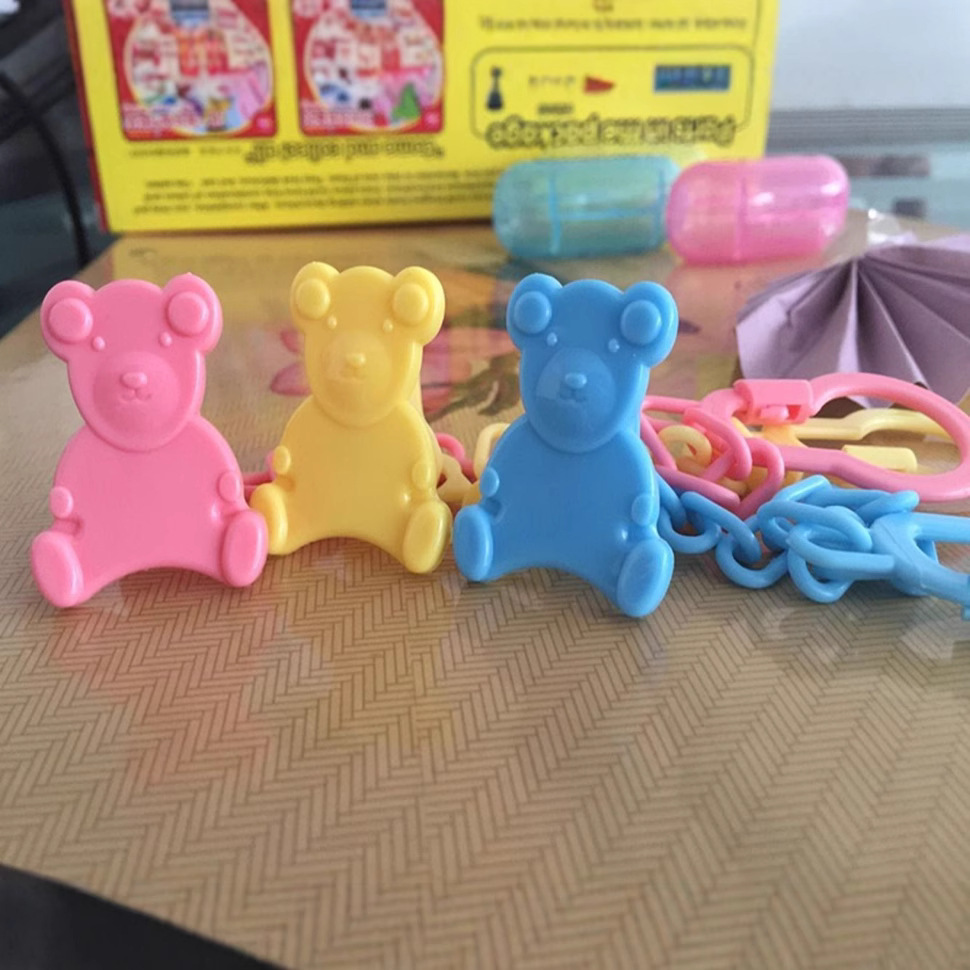 Manufacturer Baby Pacifier Chain Pp Plastic Chain Cartoon Bear Clip Anti-Drop Chain Teether Chain
