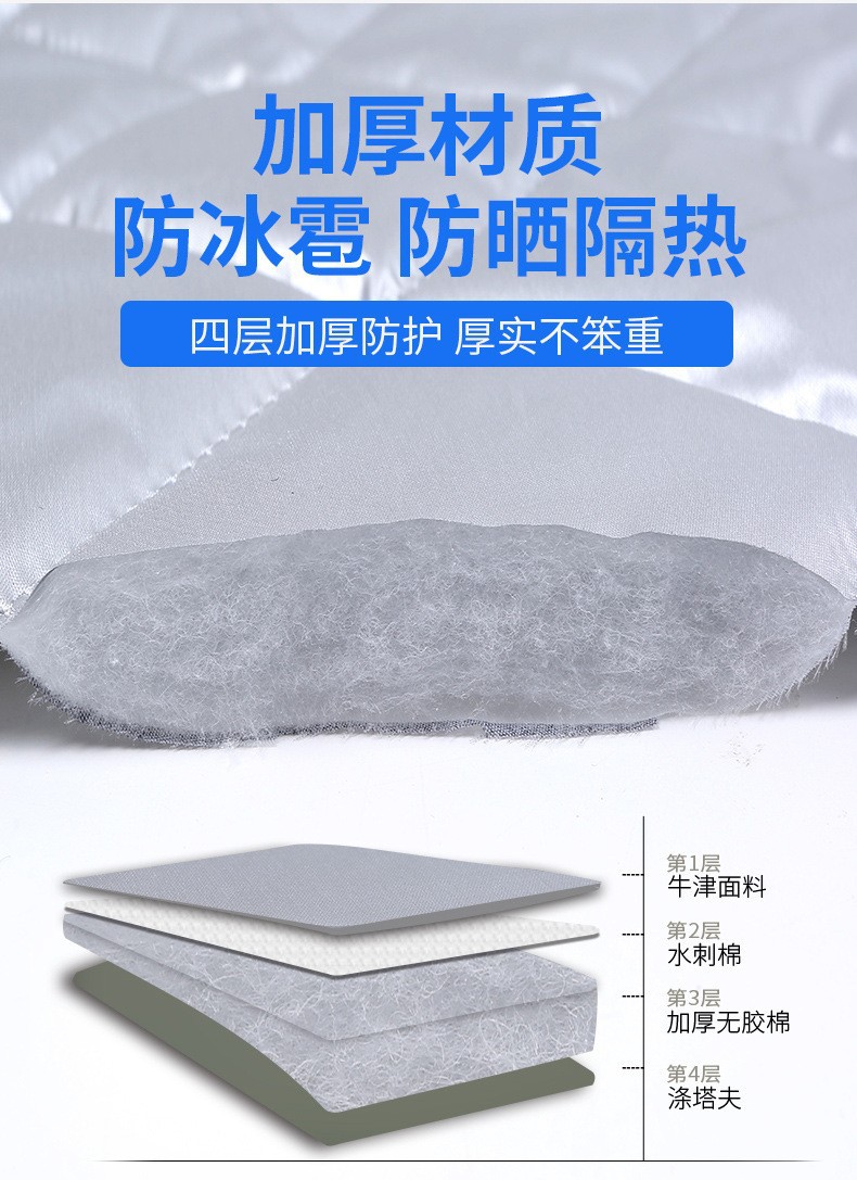 Thickened cotton car cover, sun-proof and heat-insulating quilt, cold-proof, rain-proof, snow-proof car cover, full cover made of thickened Oxford cloth