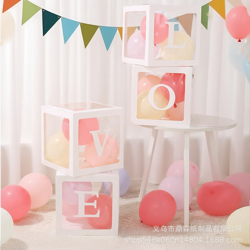 跨境love表白惊喜透明气球盒子派对聚会装饰用品生日布置baby盒|undefined