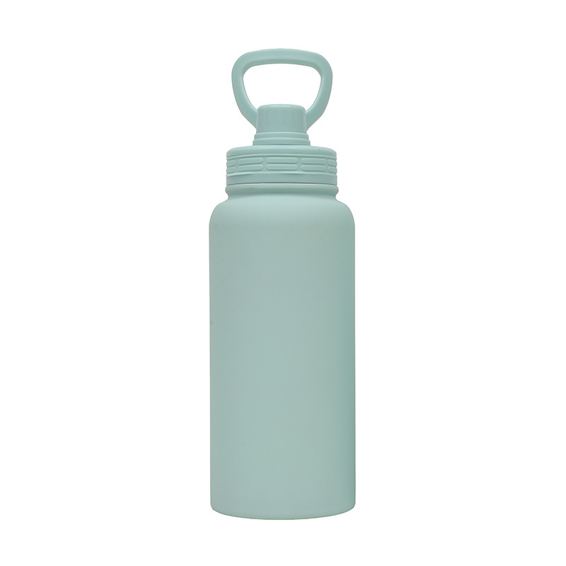 Nuevo termo de venta caliente de 1L hervidor deportivo de vacío portátil de boca ancha de gran capacidad con tubo de succión de mano portátil taza de agua