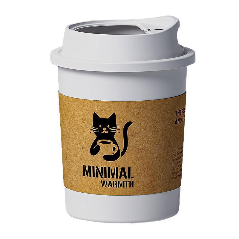 コーヒーカップゴミ箱家庭用 2025 新しい高価値ライト高級寝室リビングルームクリエイティブオフィス収納紙バスケット|undefined