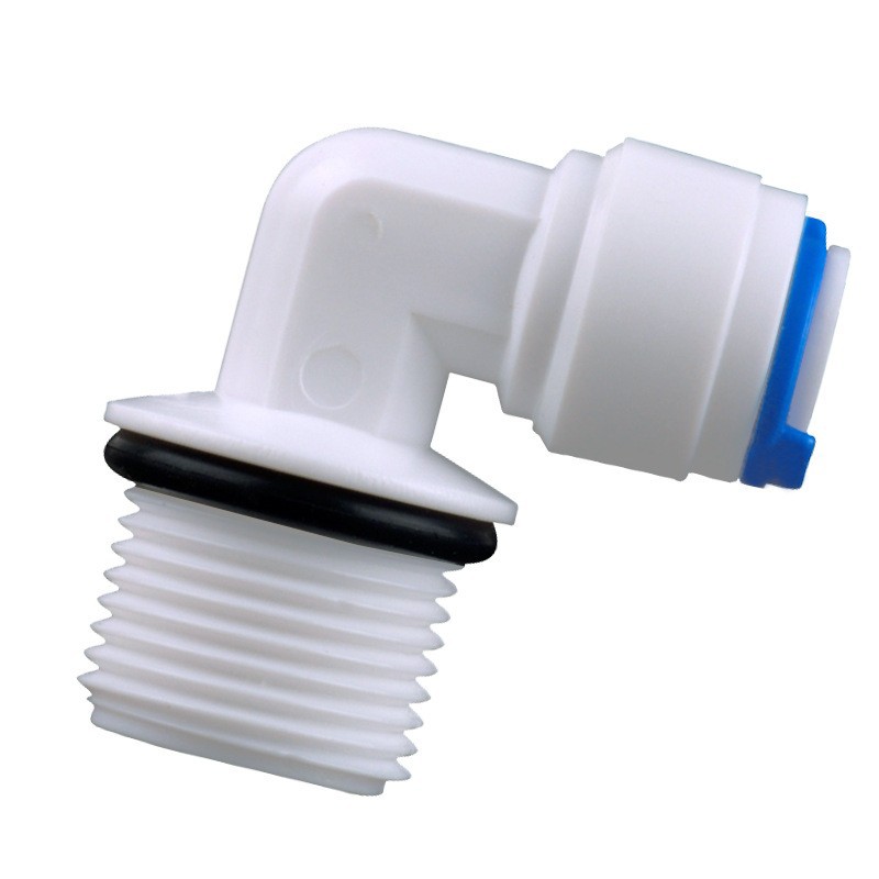 Comercio al por mayor 2 puntos enchufe rápido purificador de agua Conector 3 puntos dientes vuelta 2 puntos tubo codo con junta tórica conector de la bomba de agua 4046