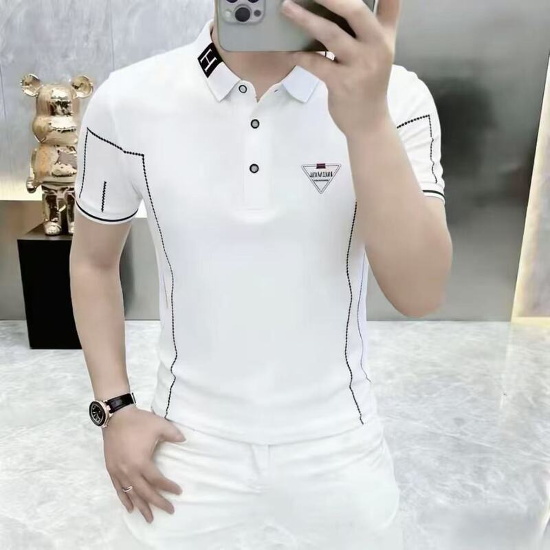 2026 Summer New Men's Turn-down Collar POLO Shirt, Light Luxury Fashion Trend Short Sleeve T-shirt Top 2026 Summer New Men's Turn-down Collar POLO Shirt, Light Luxury Fashion Trend Short Sleeve T-shirt Top