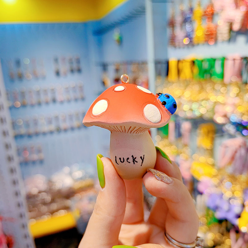 Original luminoso Lucky seta llavero femenino lindo exquisito teléfono móvil cadena pulsera muñeca llavero bolsa colgante