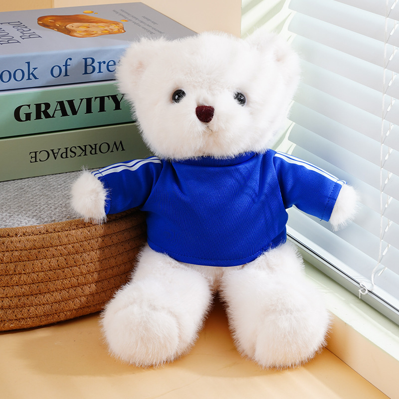 Doble párpado oso de peluche máquina de agarre muñeca visón terciopelo abrazo oso muñeca regalo corporativo juguete de peluche logo