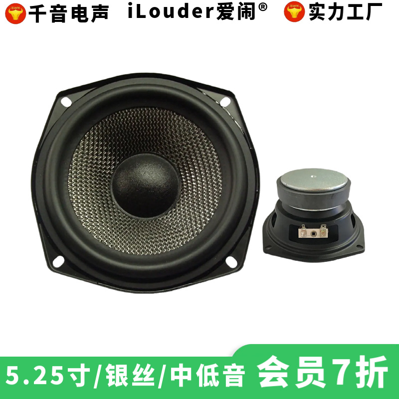 Factory Direct sales 25-core silver wire glass fiber bookshelf Bluetooth speaker speaker 5.25-inch mid-bass speaker