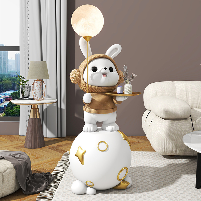 Rabbit Floor Plate Storage Ornaments Living Room TV Cabinet Floor Sofa Side to Move to a New Home