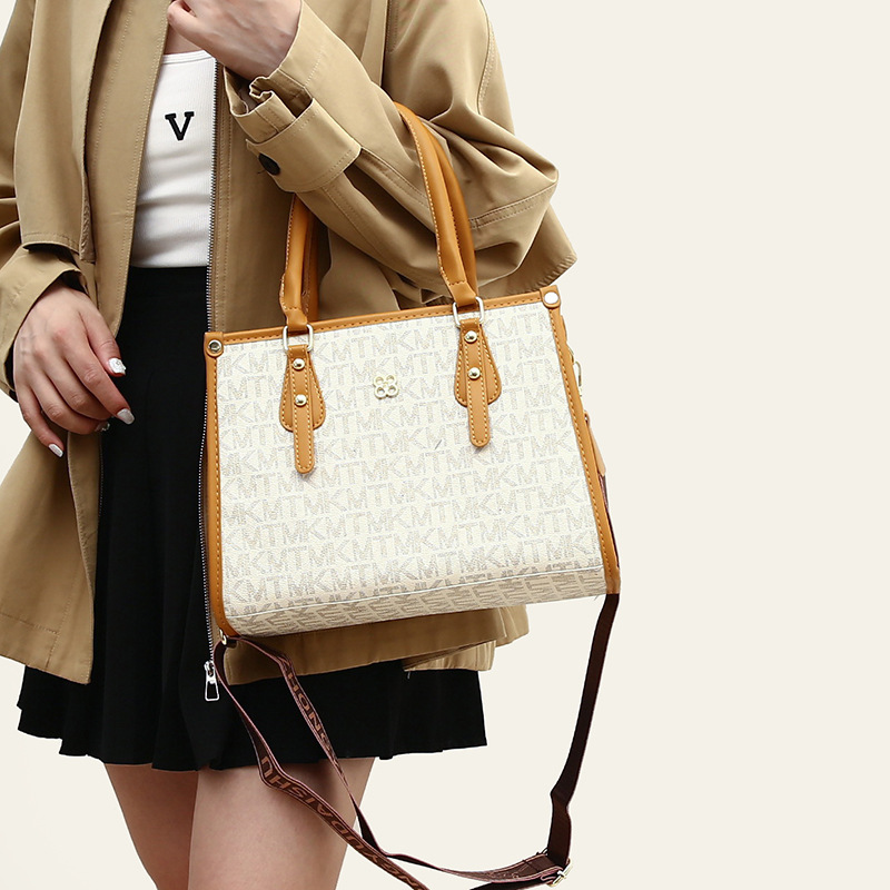 국경 간 패션 레트로 바느질 토트 백 대용량 가방 여성 디자인 어깨 크로스 바디 백 올 매치 하이 엔드 센스