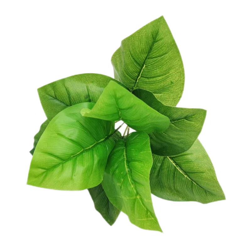 9本のPVC製人工観葉植物、滴水観音（アオウキョウ）の葉、偽物の葉、家の装飾用植物、鉢植え、造花|undefined