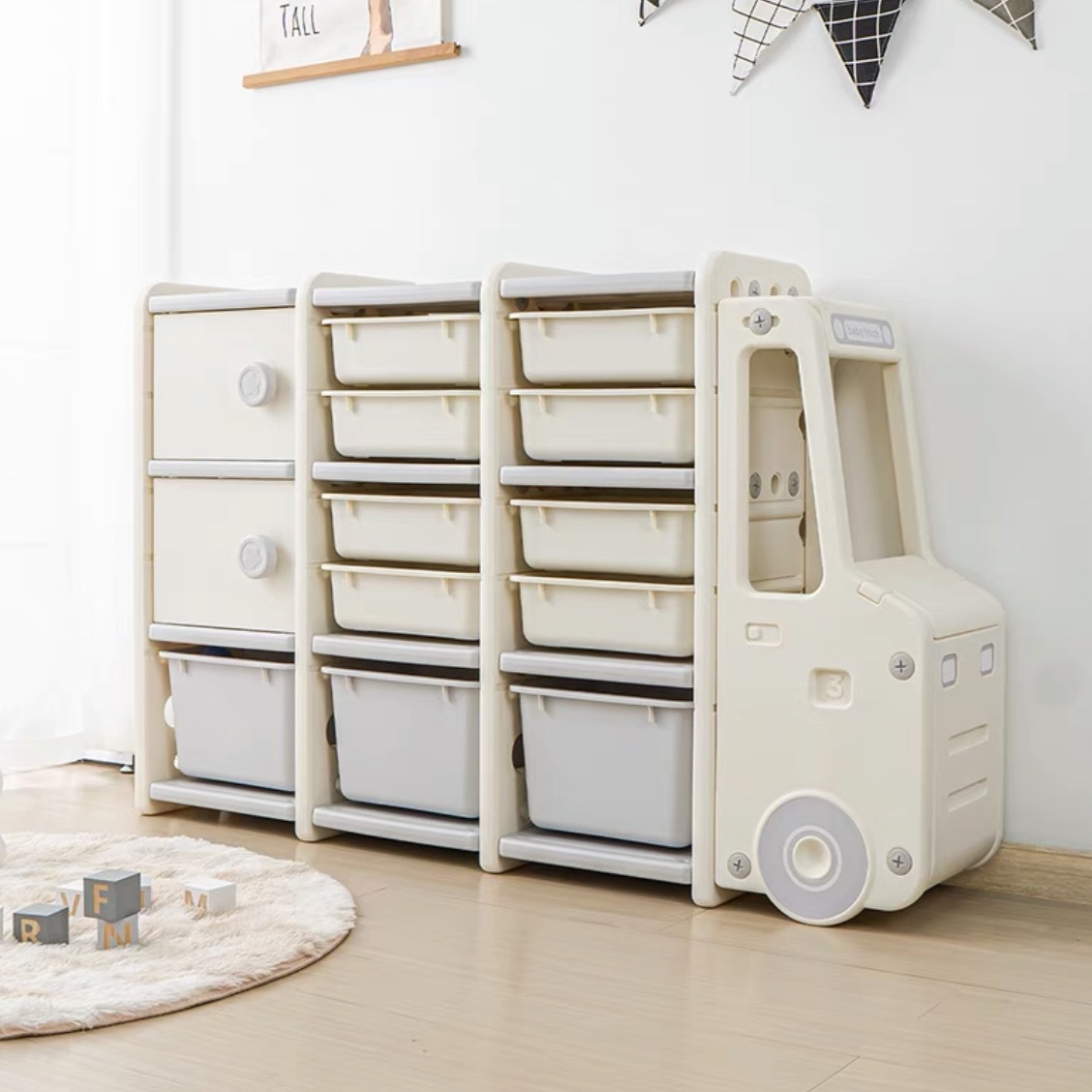 Gabinete de almacenamiento de rack de almacenamiento de juguetes para niños Gabinete de almacenamiento de rack de almacenamiento multicapa de gran capacidad Gabinete organizador de rack de juguetes para bebés