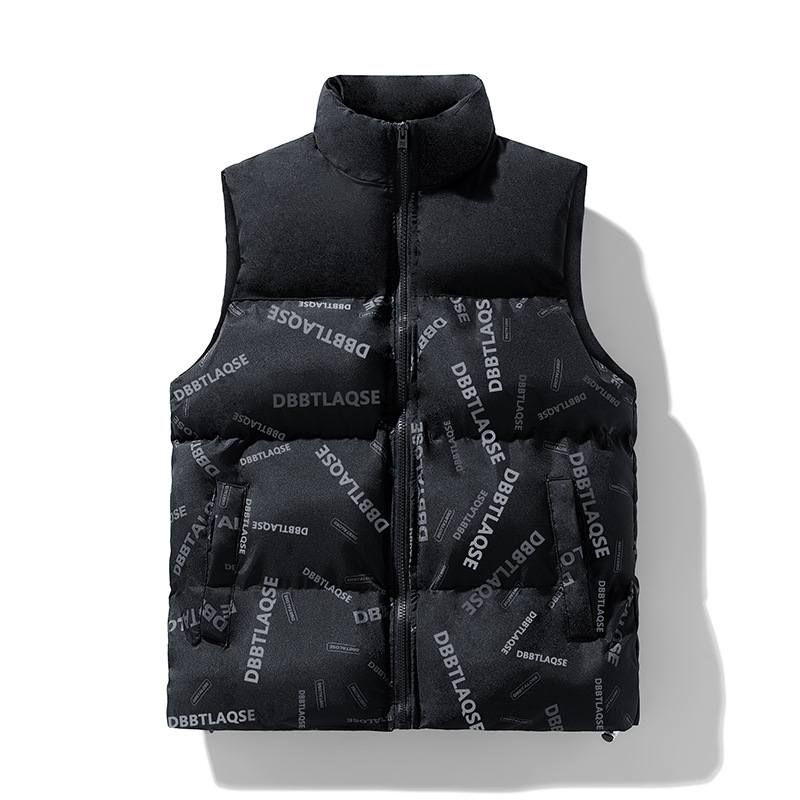Gilet à col montant cousu pour femmes et hommes, manteau en coton polyvalent_voghion.com