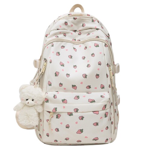Academic Style Women's College Students Korean Style Small Floral Double Shoulder Bag Versatile Large Capacity Backpack for Middle School and High School Students Trendy