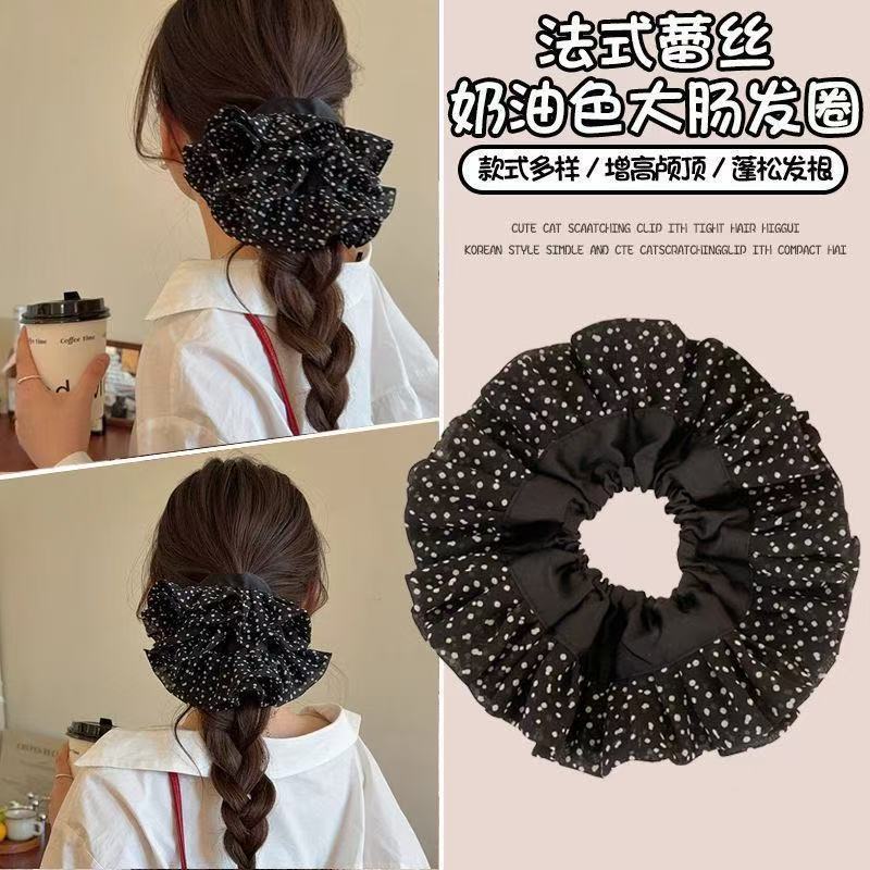 5721 라지 서클 - 블랙 엣지와 블랙 도트무늬 (23cm)