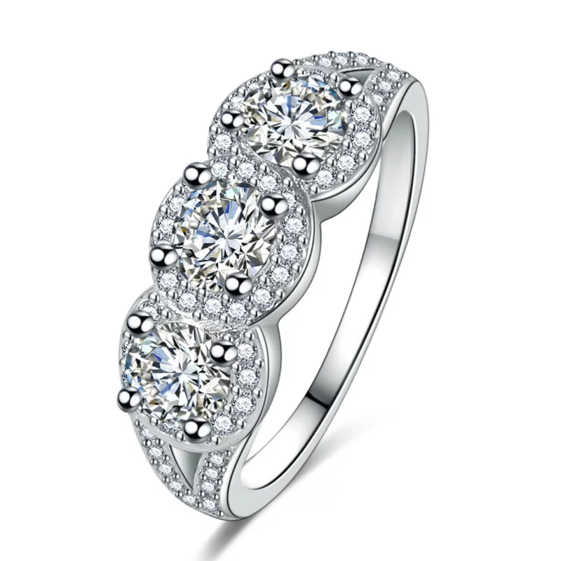 Wedding ring, fashionable zirconium, ring with stone, European style, micro incrustation, diamond encrusted, Birthday gift