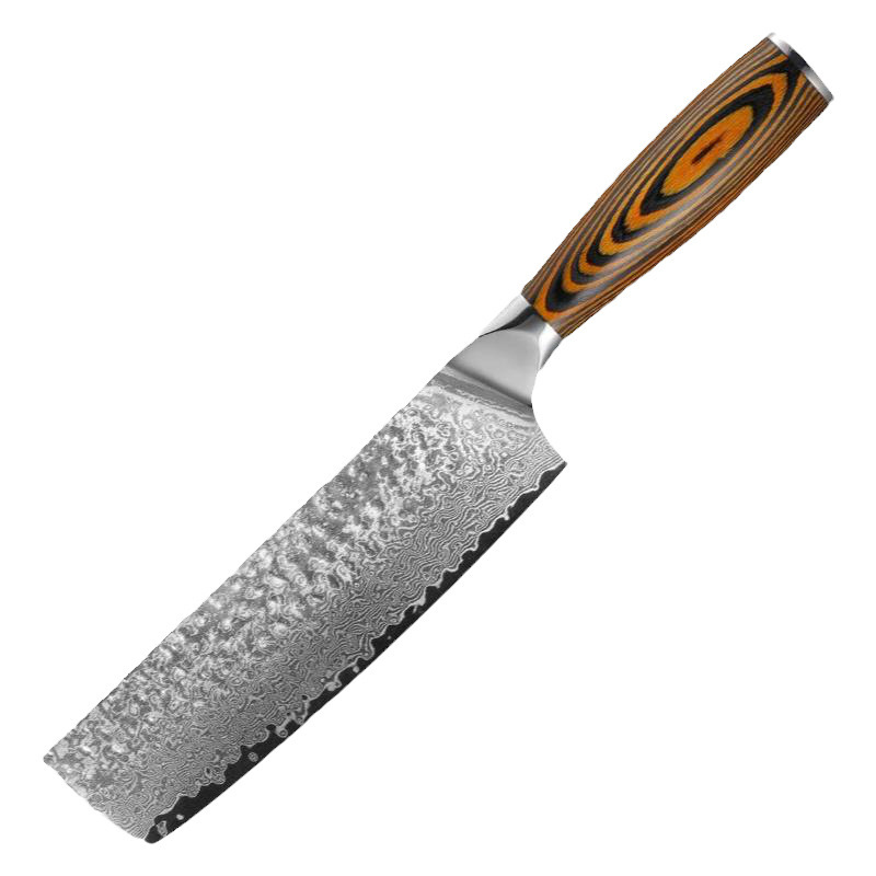 Cuchillo de cocina de Damasco, cuchillo de cocina doméstico, cuchillo de frutas afilado japonés, cuchillo de corte de carne, cuchillo de corte sin molienda comercial