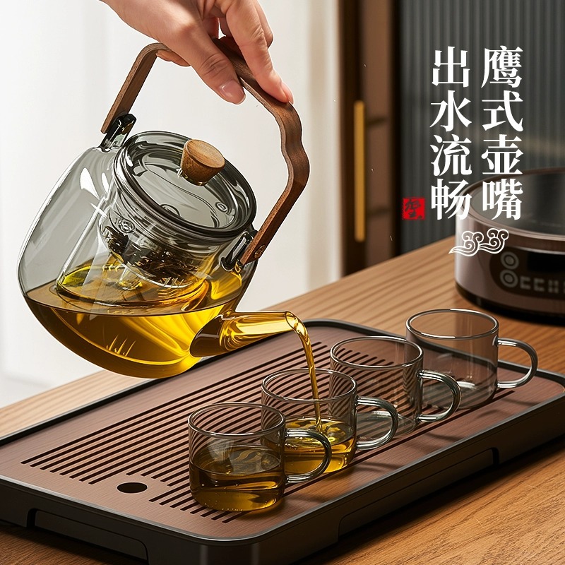 Tetera de Vidrio con Asa de Vidrio de Borosilicato Resistente al Calor para Té image 5