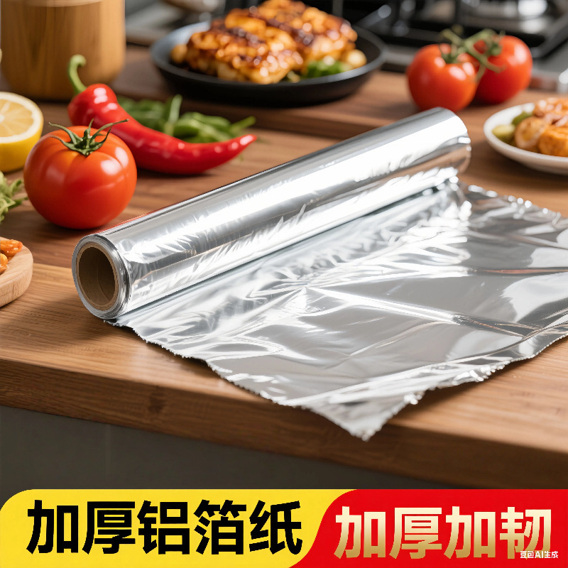 一次性铝箔纸烧烤锡纸粉丝花甲商用锡纸卷空气炸锅专用锡箔铝箔纸|undefined