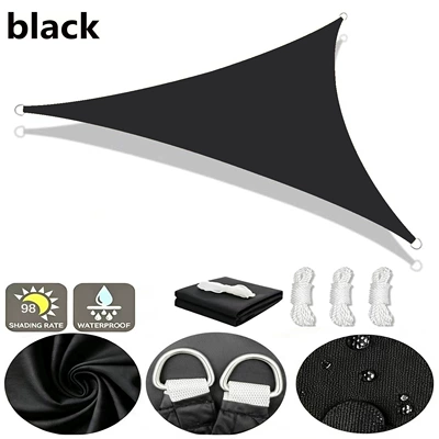 Household Triangular Rainproof Avtomobil yan çətirləri - black-2x2x2m