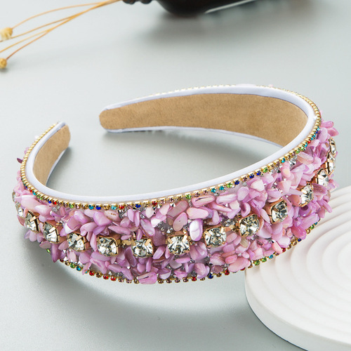 hair hoop euramerican fashion design color crushed stone set auger wide-brimmed cloth art candy color head hoop headdress