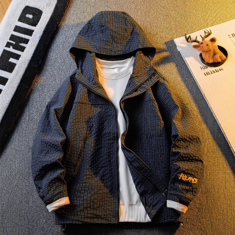 Hpcp Textured Windproof and Waterproof Sports Jacket Jacket Men's Spring & Fall Men's Functional Windbreaker Jacket Jacket