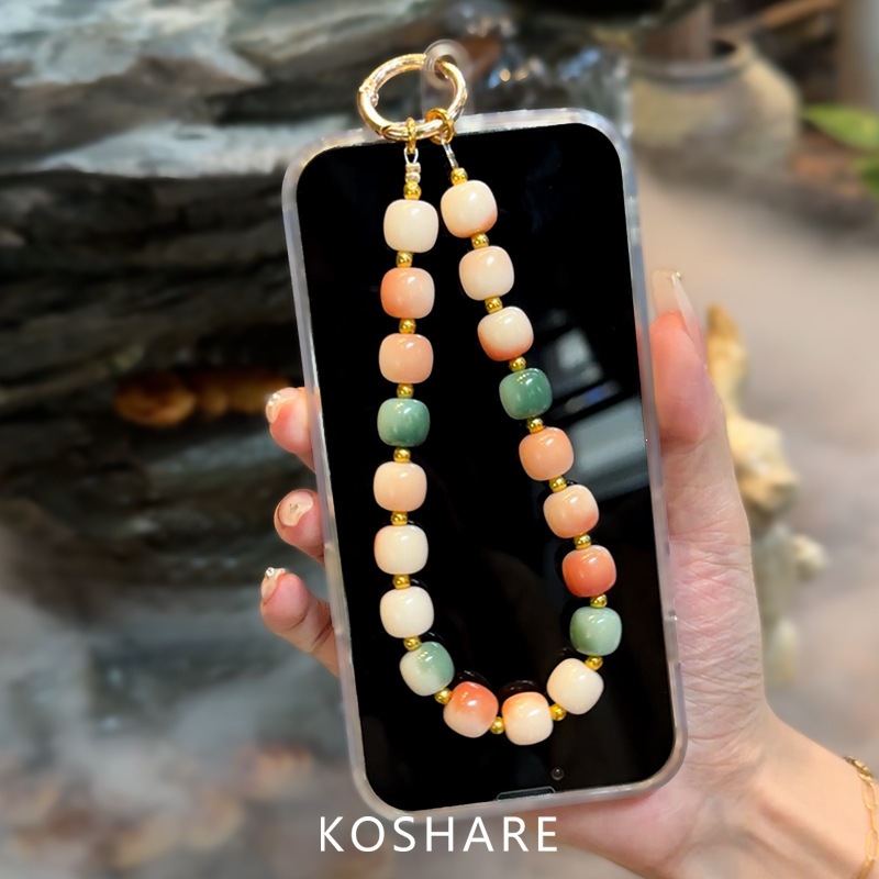 Colorido bodhi flash taladro de mano mano cadena de teléfono móvil ligera de lujo alta sensación de bolso de cristal colgante decoración anti-caída cadena de colgante de mano pesada image 3
