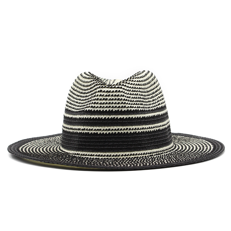 700g Weight Straw Hat Hats Type Street Occasion Women's Simple Style Classic Style Color Block Flat Eaves Straw Hat