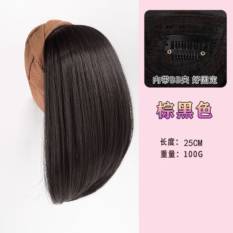 Fijación de cabello para pelucas integradas para mujeres, bloque de cabello para aumentar la cantidad de cabello, artefacto mágico para cubrir el cabello blanco natural, fijación de cabello, cubierta de mitad de cabeza.