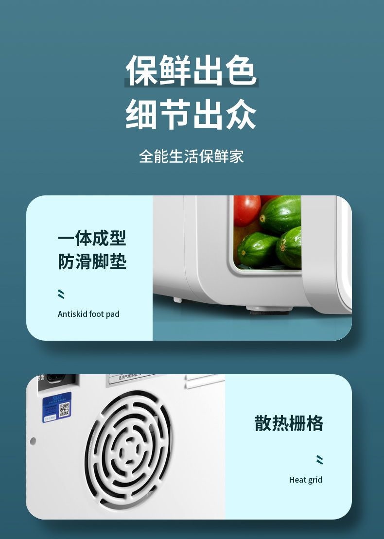 SAST mini refrigerator for cooling small cosmetics, suitable for single-person dormitory, home use, refrigeration and preservation appliance, car-mounted cooling and heating box