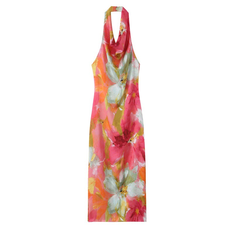 Unizera Women's Clothing 2026 Summer New Product Elegant Printed Silk Satin Texture Halter Neck Dress 3082344 Unizera Women's Clothing 2026 Summer New Product Elegant Printed Silk Satin Texture Halter Neck Dress 3082344