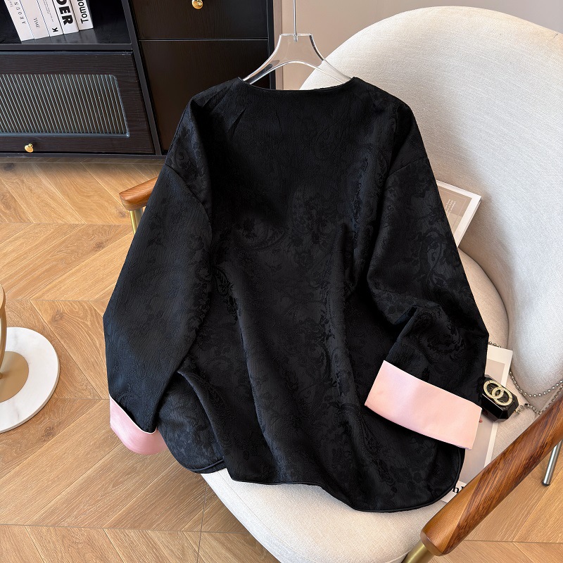 Bust 150 large size women's clothing fat mm plus fat plus size autumn new product retro Chinese style loose long-sleeved jacket 1003