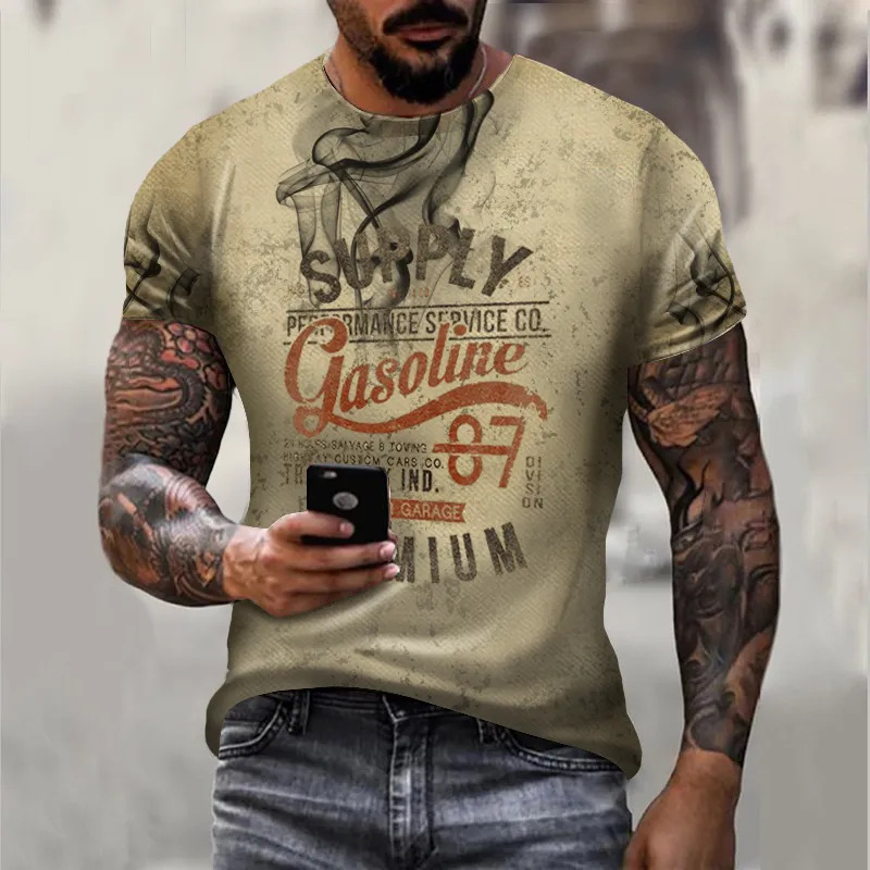 Comercio electrónico transfronterizo Amazon 3D Impresión digital hombres Camiseta cuello redondo manga corta casual Top moda tendencia fabricante