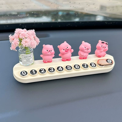 Pink Ruby Little Beaver Car Temporary Nömrəli dayanma kartı - pink-gypsophila-4-little-sea-lilies-white-aromatherapy-parking-plate