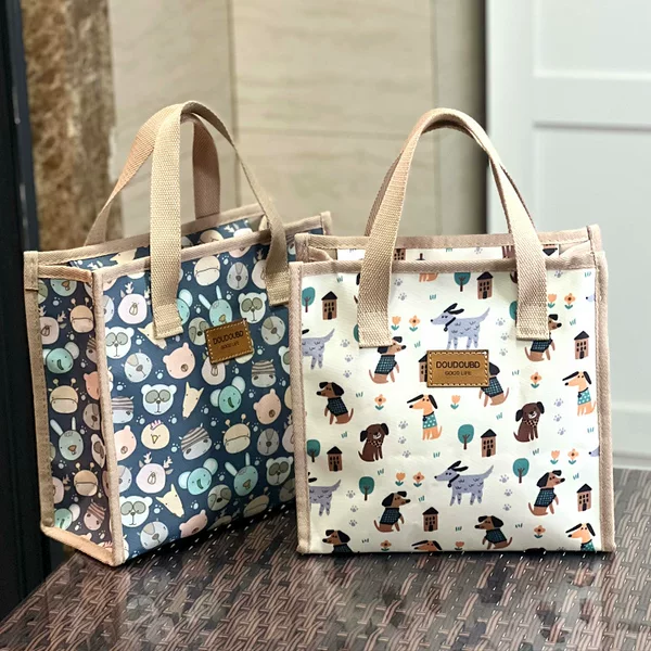 New Korean Style Waterproof Cartoon Hand Carrying Commuter Bag Lunch Box Bag Portable Mummy Bag Cosmetic Bag Wash Bag for Women