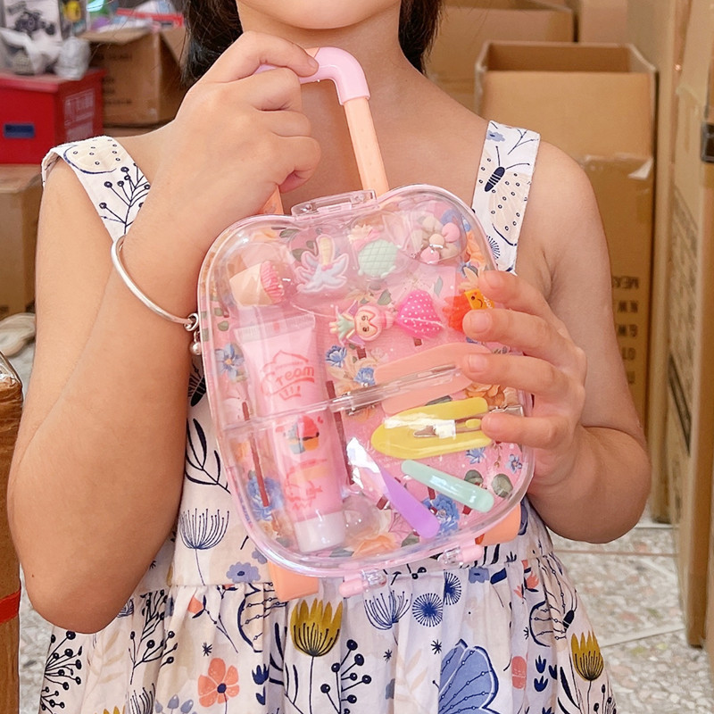 震え音新商品女の子お姫様アクセサリー箱キャリーケースままごと玩具シミュレーションヘアクリップ百宝箱子供玩具|undefined