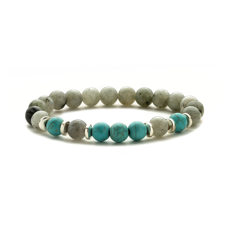 Pulsera creativa pareja a juego de piedra natural flash piedra pulsera de cuentas Ojo de Tigre ágata pulsera elástica transfronteriza