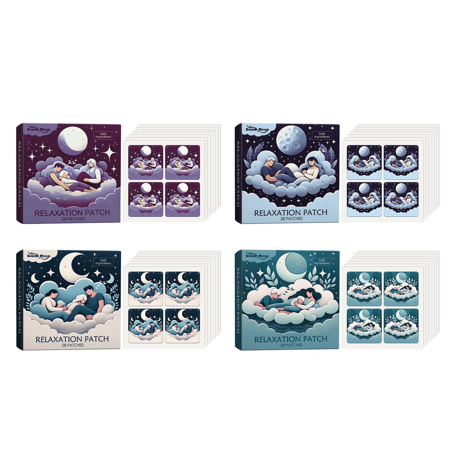 Αυτοκόλλητα κινουμένων σχεδίων South Moon Sleeping Good Night Ανακουφίστε τη σωματική κόπωση και κοιμηθείτε γρήγορα, φροντίζοντας για αυτοκόλλητα καληνύχτας ύπνου_voghion.com