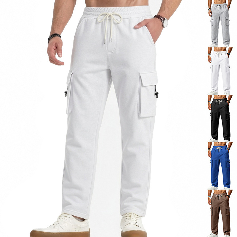 Cross-Border European and American Style All-Season Heavyweight Men's Outdoor Sports Retro Casual Commuter Multi-Pocket Jogging Cargo Pants