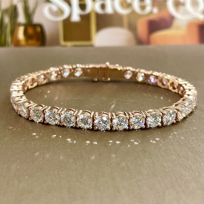 Tennis Bracelet 10 Points 20 Points 30 Points 18K Gold Laboratory Grown Diamond South African Real Diamond Bracelet Custom Processing